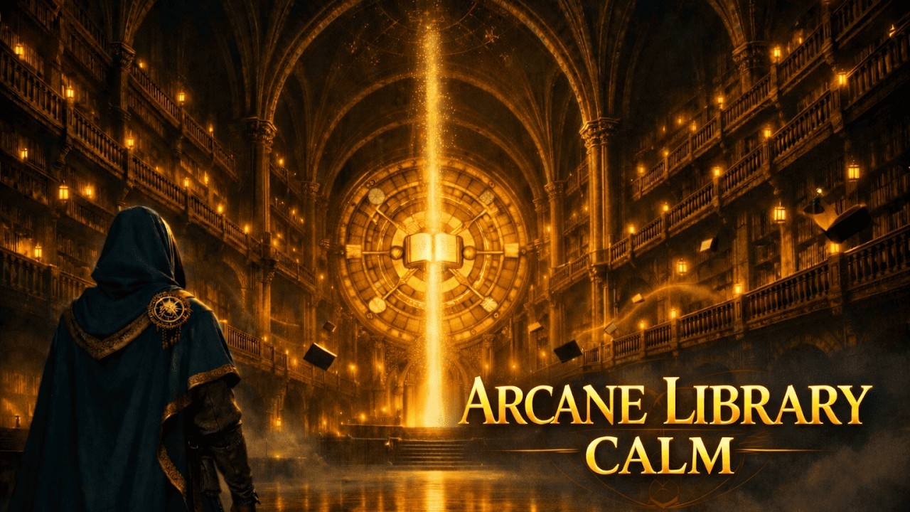 Arcane Library Calm 📚✨ 1 Hour Fantasy Ambient for Study & Relax | No Vocals