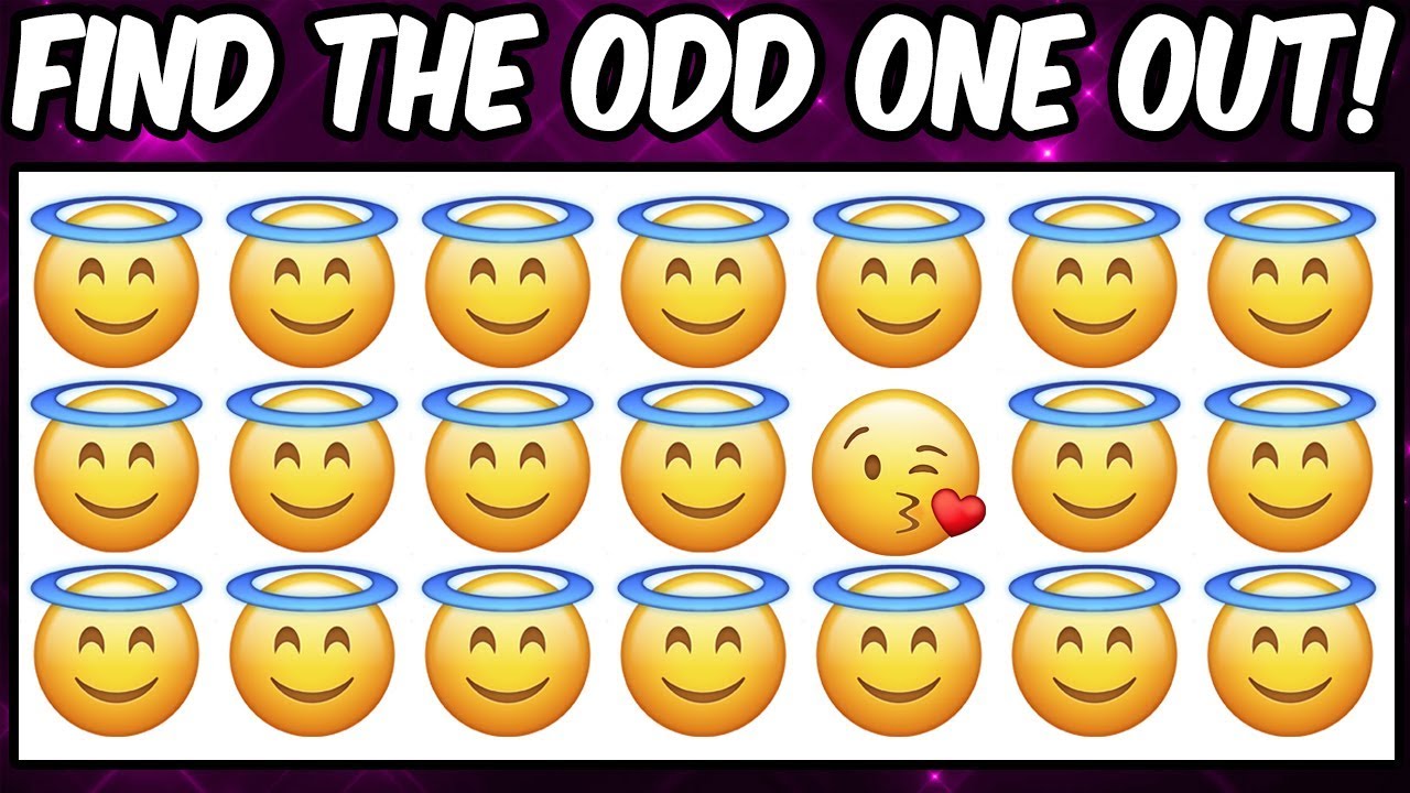 Find the odd emoji out | Emoji puzzle brain game for kids | Spot the difference | Puzzle quiz
