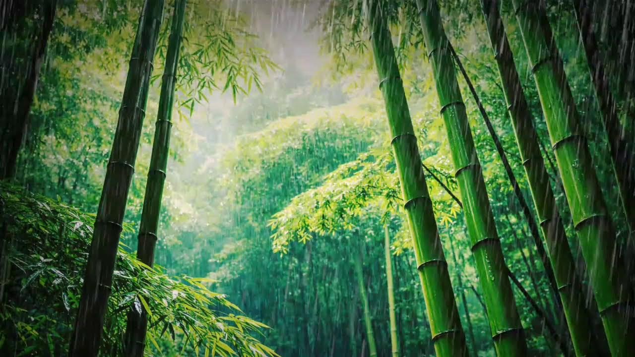 Fall Asleep in Minutes 🌧️ Relaxing Bamboo Forest Rain | Deep Sleep Tonight