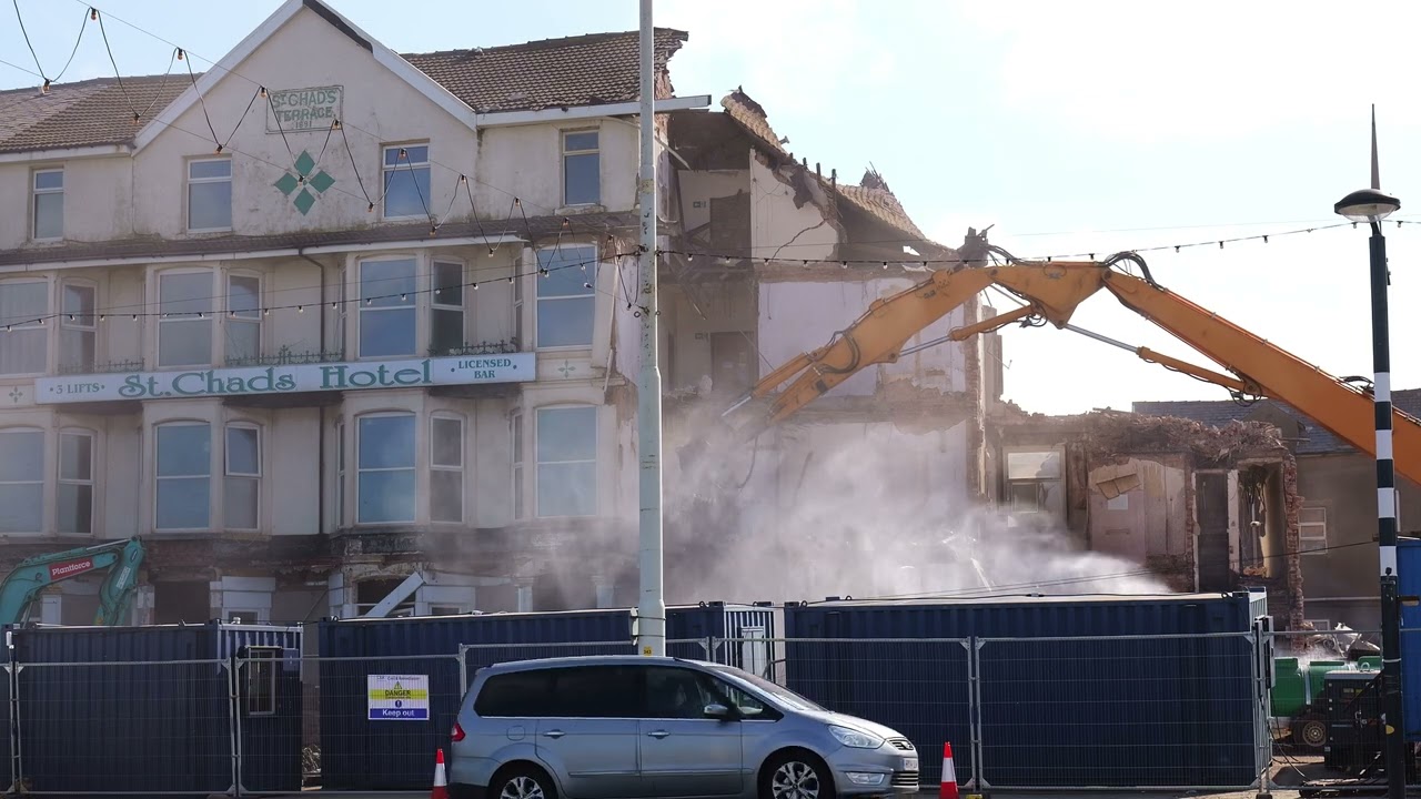 St Chads Terrace Demolition Blackpool: Friday Morning