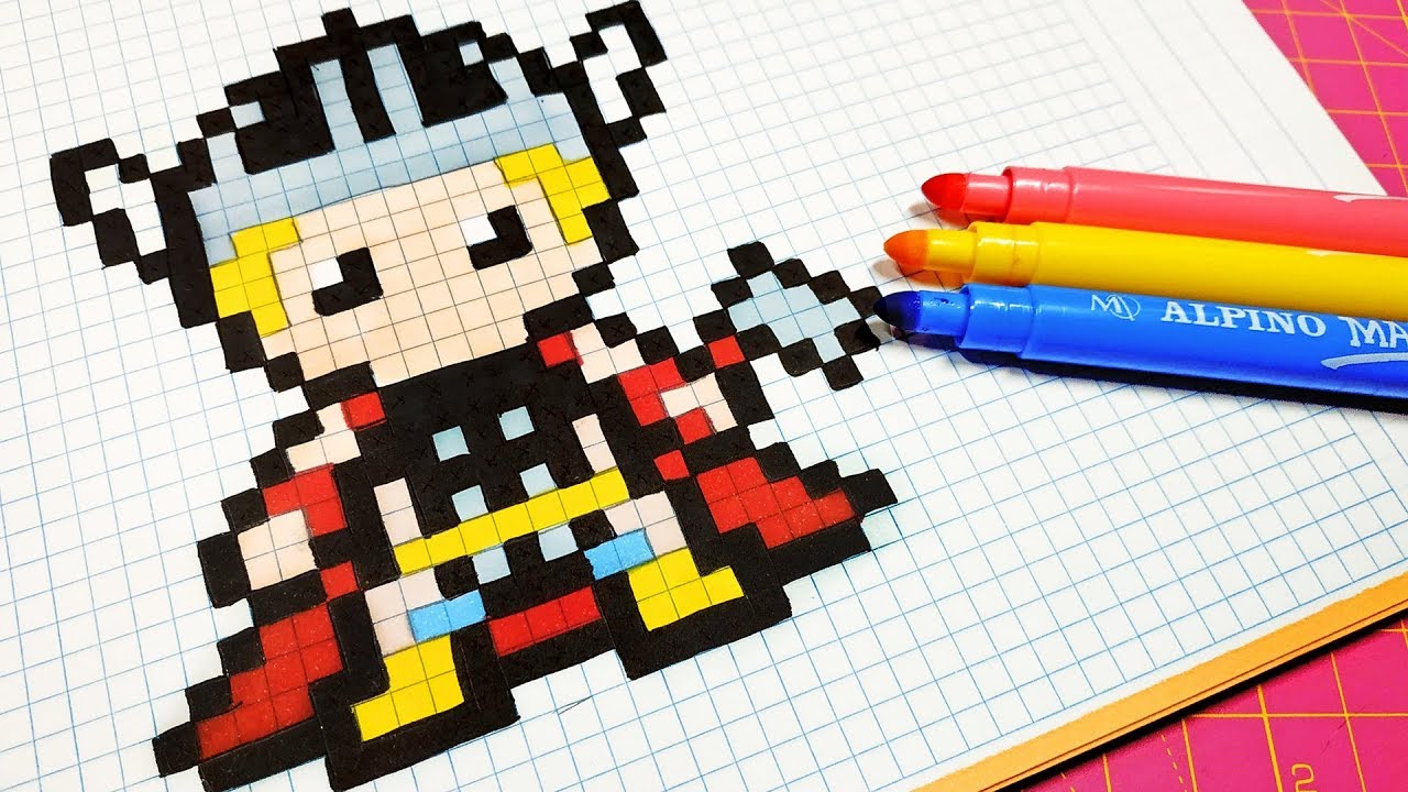 Handmade Pixel Art - How To Draw Thor #pixelart