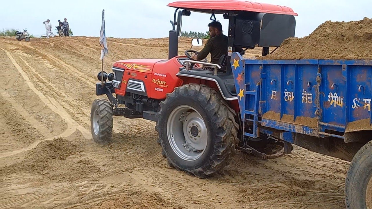 लाल मिट्टी की तकड़ी टरोली भरके देखो कैसे चढेगा खड़ी चढ़ाईArjun 555 on load taroli