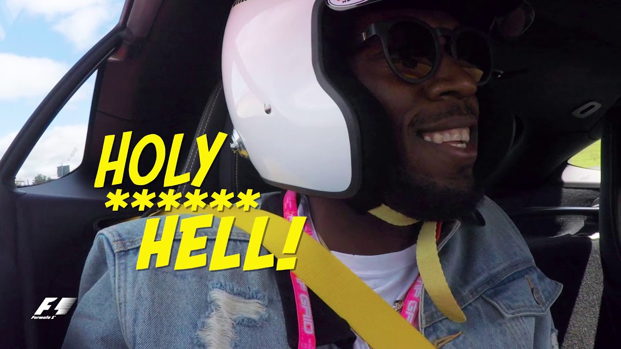 Usain Bolt Takes A Hot Lap Around Austin With Lewis Hamilton