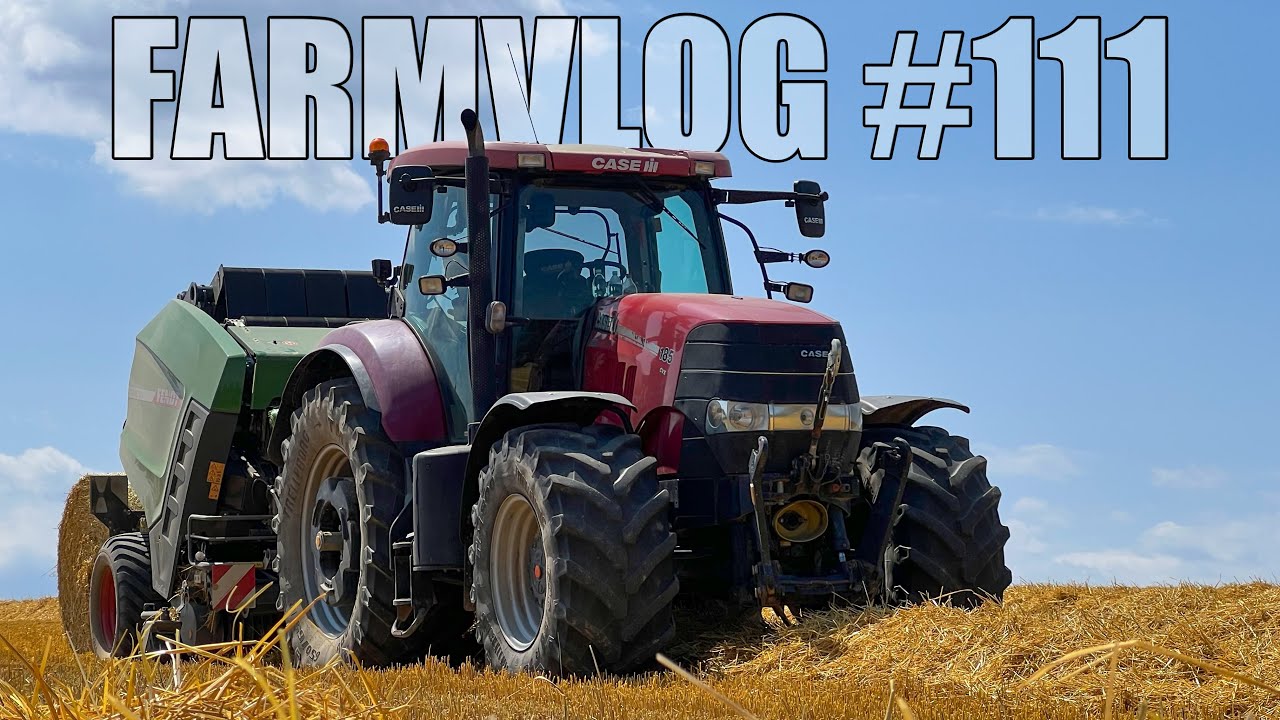FARMVlog #111 - Podvečerní lisování pšeničné slámy s Case IH PUMA 185 CVX  & Fendt Rotana 160V