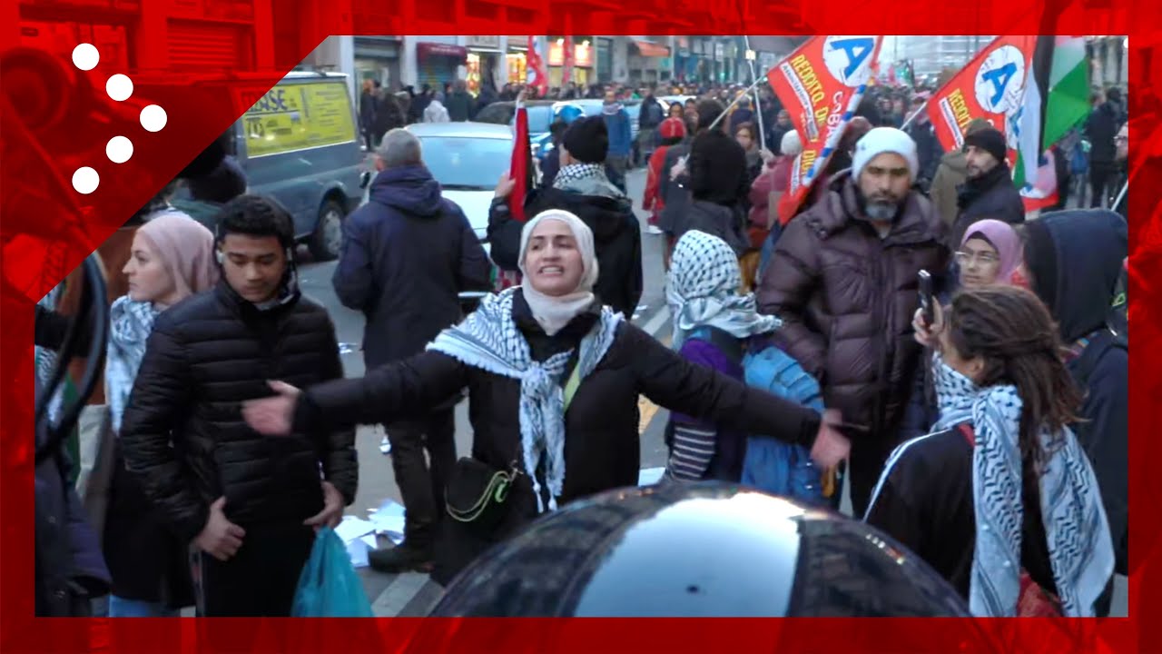 Milano, bloccato corteo per la Palestina: La rabbia di due ragazze in piazza: 