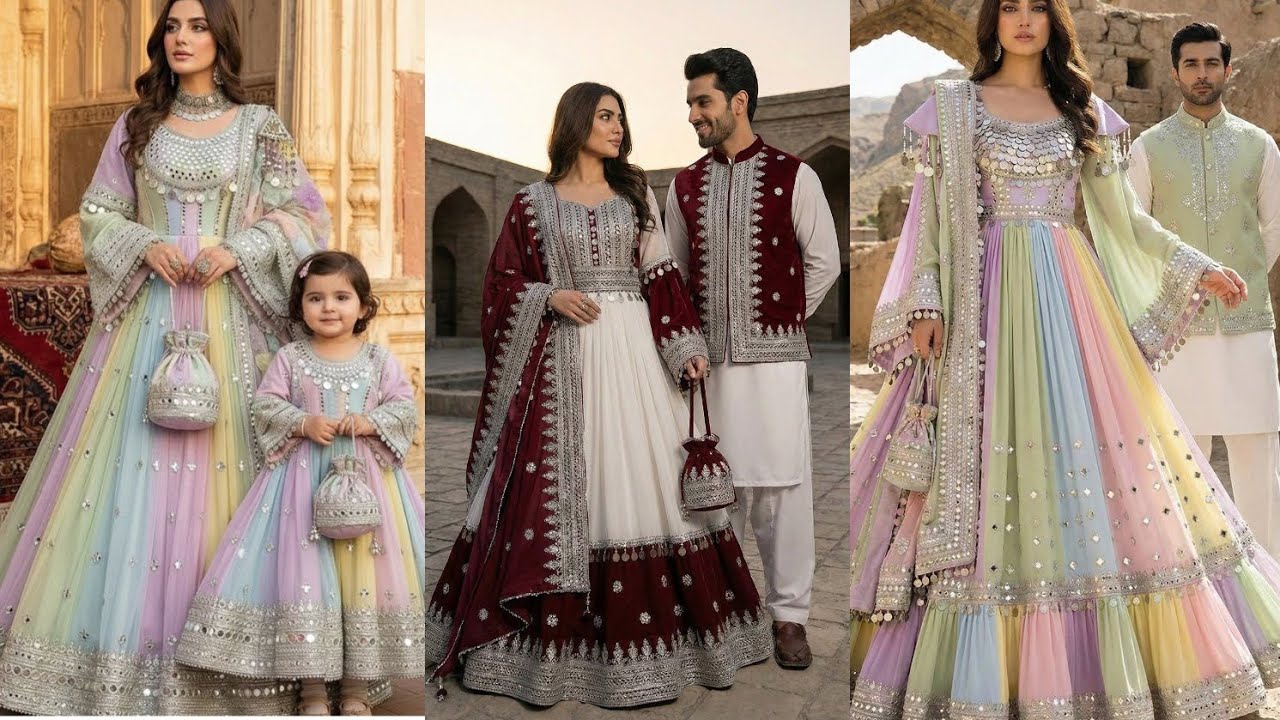 How can Afghan girls create matching outfits with their kids and husband|| Afghani Latest dresses 👗