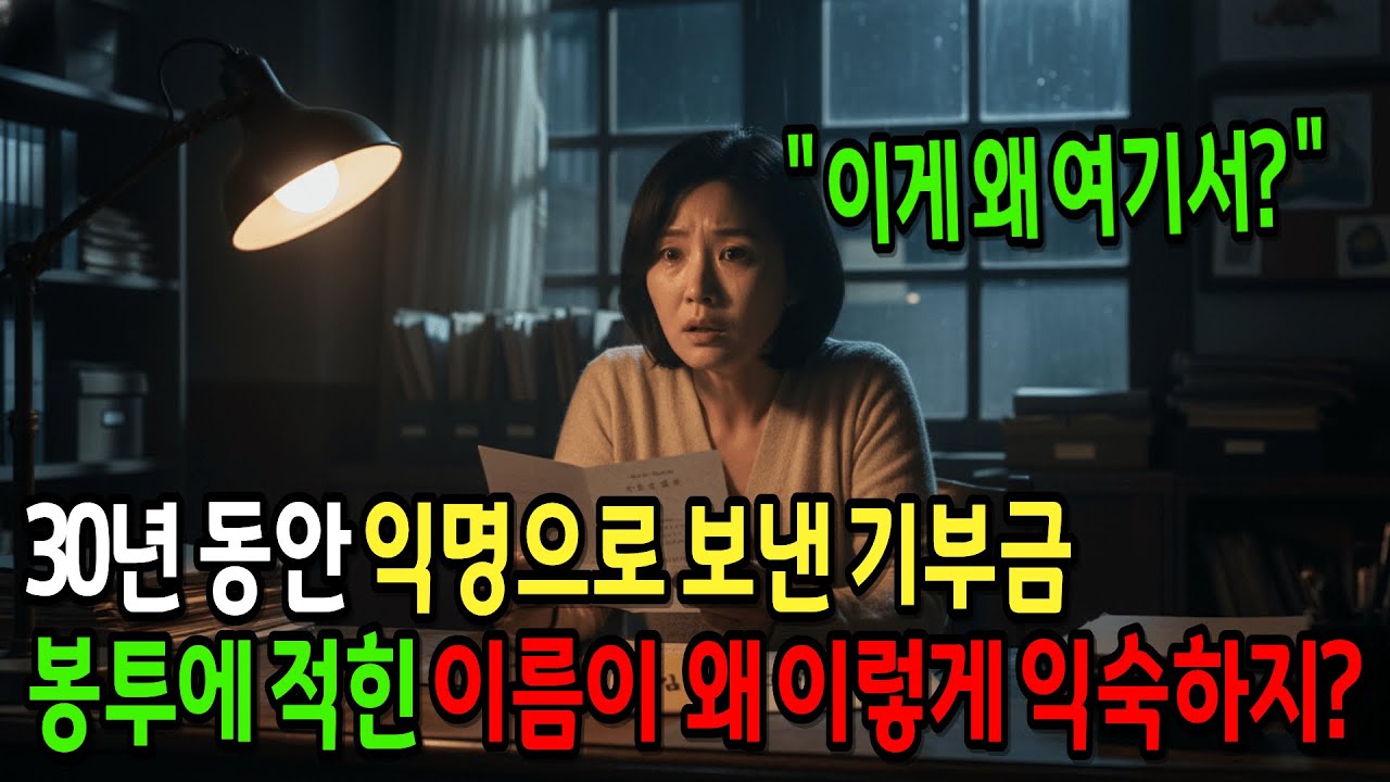고아원에서 자란 사회복지사가 30년간 익명으로 기부한 봉투에 적힌 '김태희 고아원'이라는 이름, 그리고 자신의 출생신고서에 적힌 부친 이름이 정확히 일치했을 때