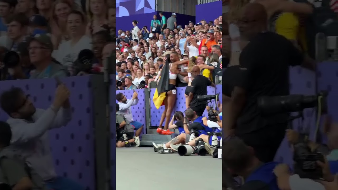 Nafissatou Thiam celebrates winning THREE Heptathlon golds in a row 🥇🥇🥇🤯#Paris2024 #Olympics