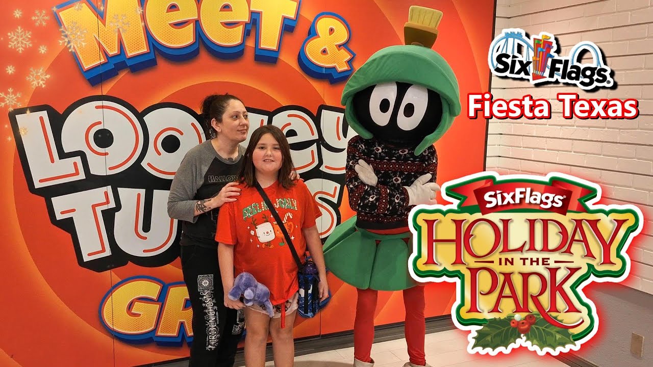 Six Flags Fiesta Texas Christmas Eve Eve 2025 Holiday in the Park Vlog Video Walkthrough Tour 4K