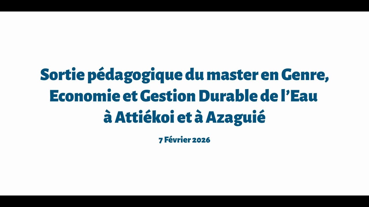 Sortie du Master “Genre, Économie et Gestion Durable de l’Eau”.
