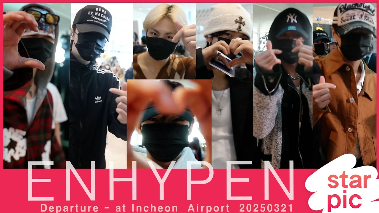 엔하이픈 '멋진 일곱남자의 하트'  [STARPIC] / ENHYPEN Departure - at Incheon  Airport  20250321