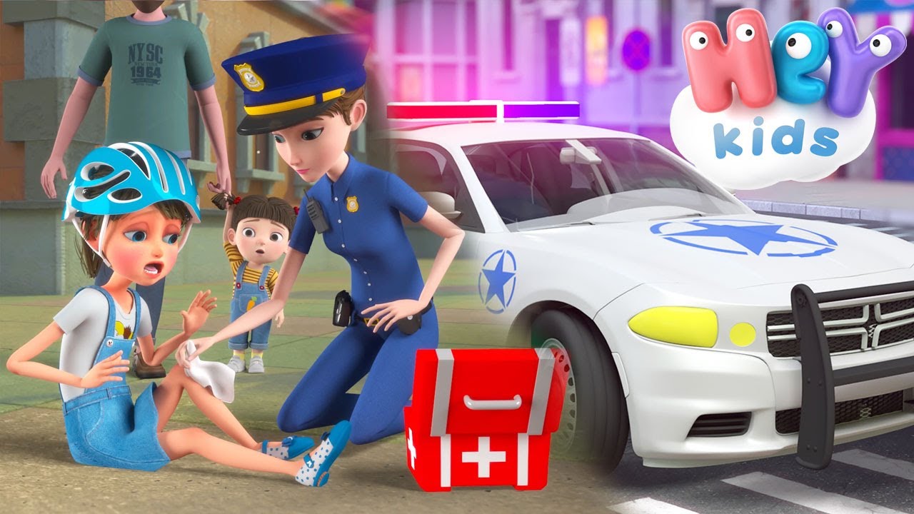 Policia de ni&ntilde;os en Espa&ntilde;ol 👮 Carros de polic&iacute;a 🚔 Canciones Infantiles - HeyKids