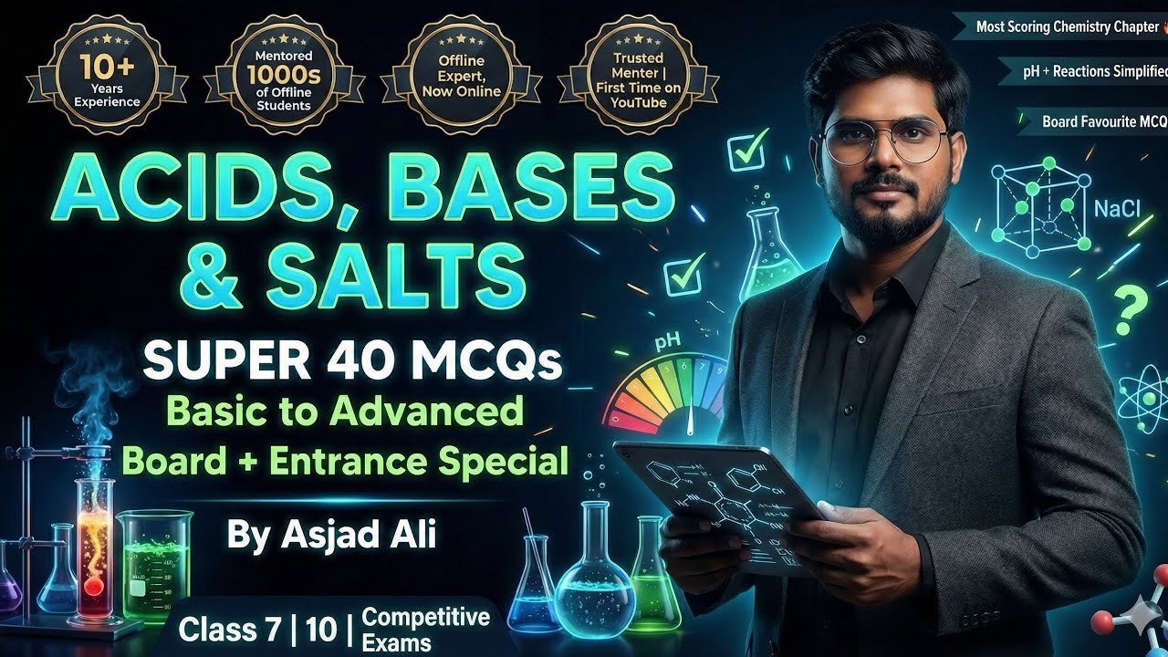 Most Scoring Chemistry Chapter 🔥 | Acids, Bases & Salts | By Asjad Ali