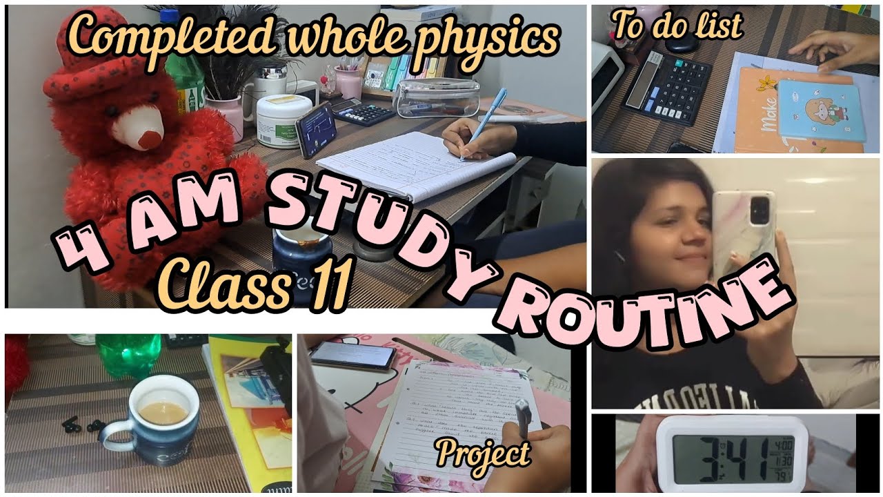 Completed whole physics 😦 4 AM study vlog 📚 PCM class 11 