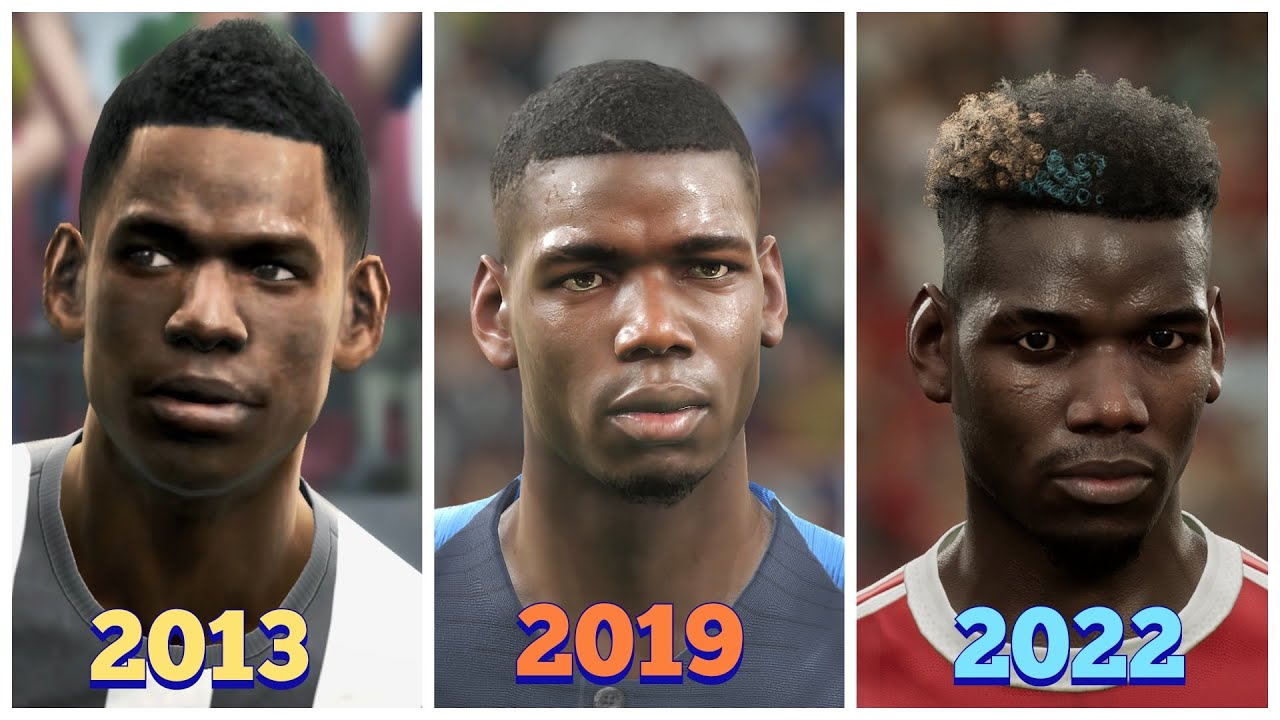 Paul Pogba Face Evolution PES 2013 to eFootball 2022