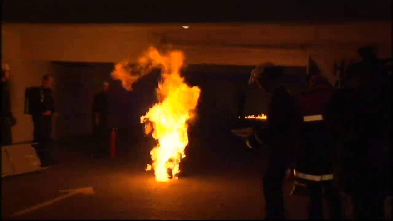 MAN ON FIRE: Stuntman breaks world record
