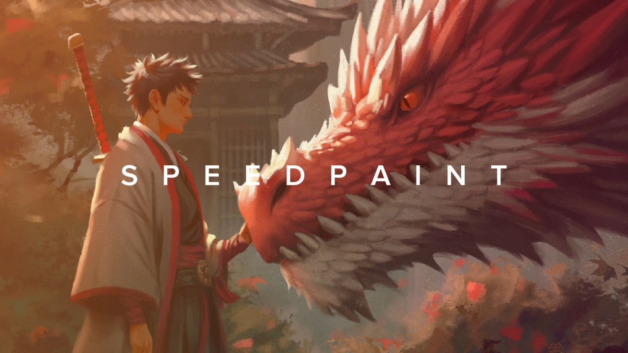 少年とドラゴン 🐉✨ Digital art - SpeedPaint