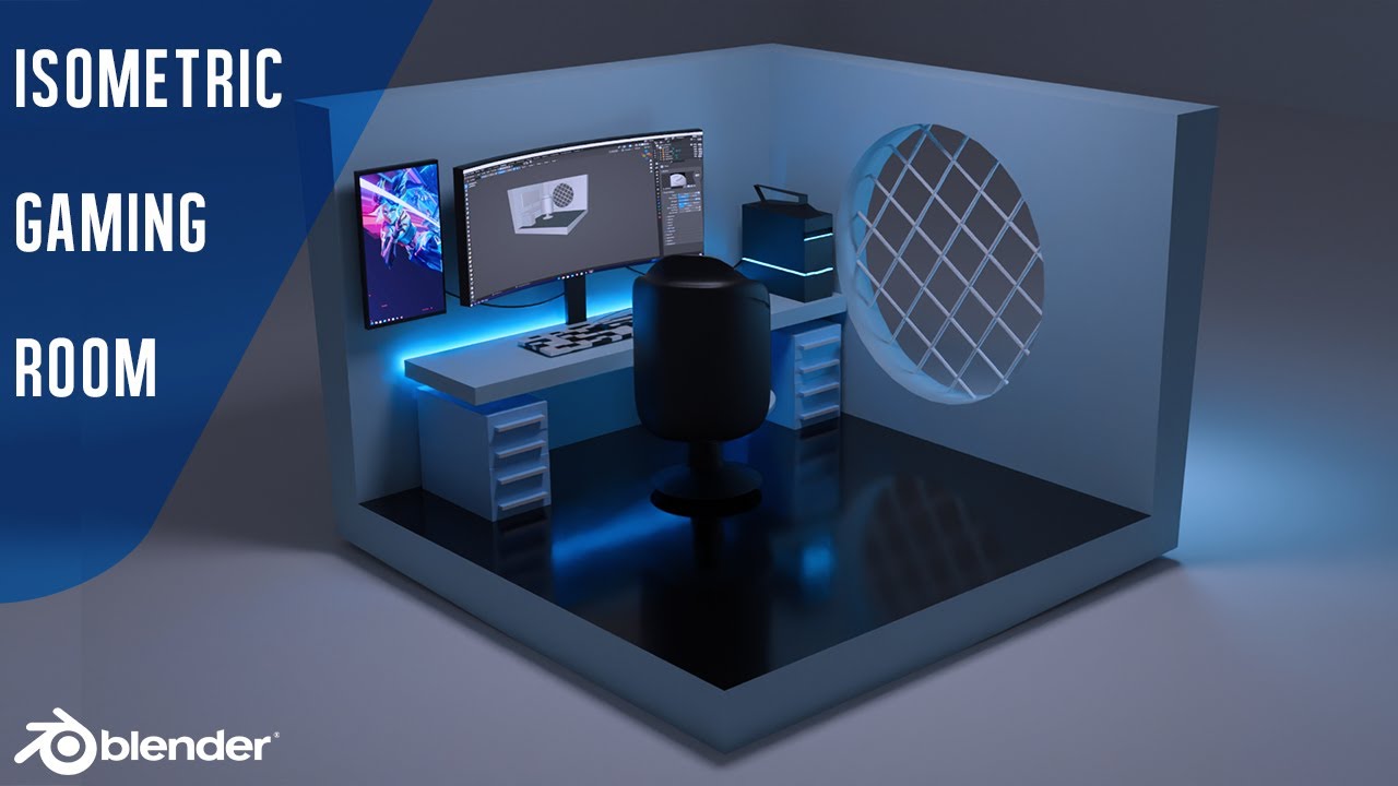 isometric Gaming Room blender