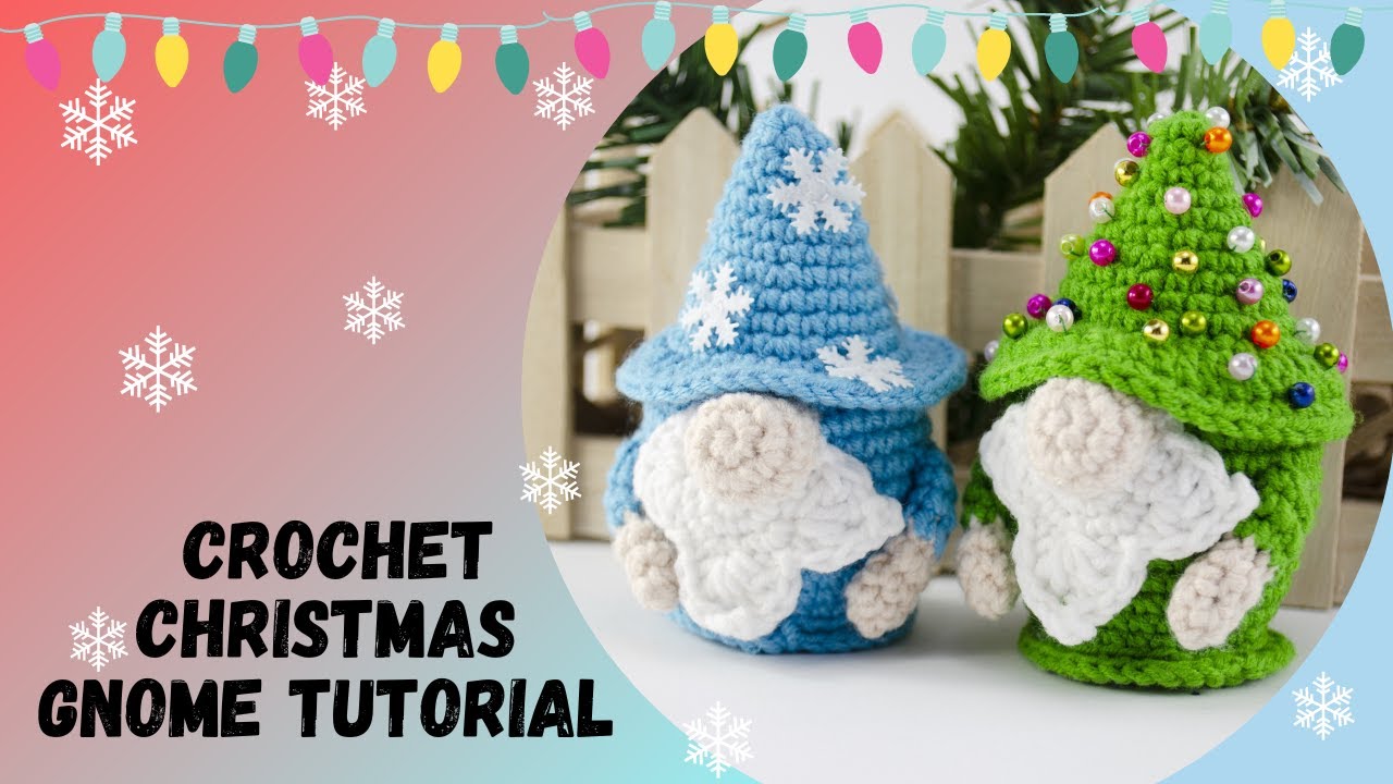 🇺🇸Crochet Christmas Gnome Tutorial/Amigurumi Christmas Gnome/Crochet Christmas Decoration/DIY Gnome