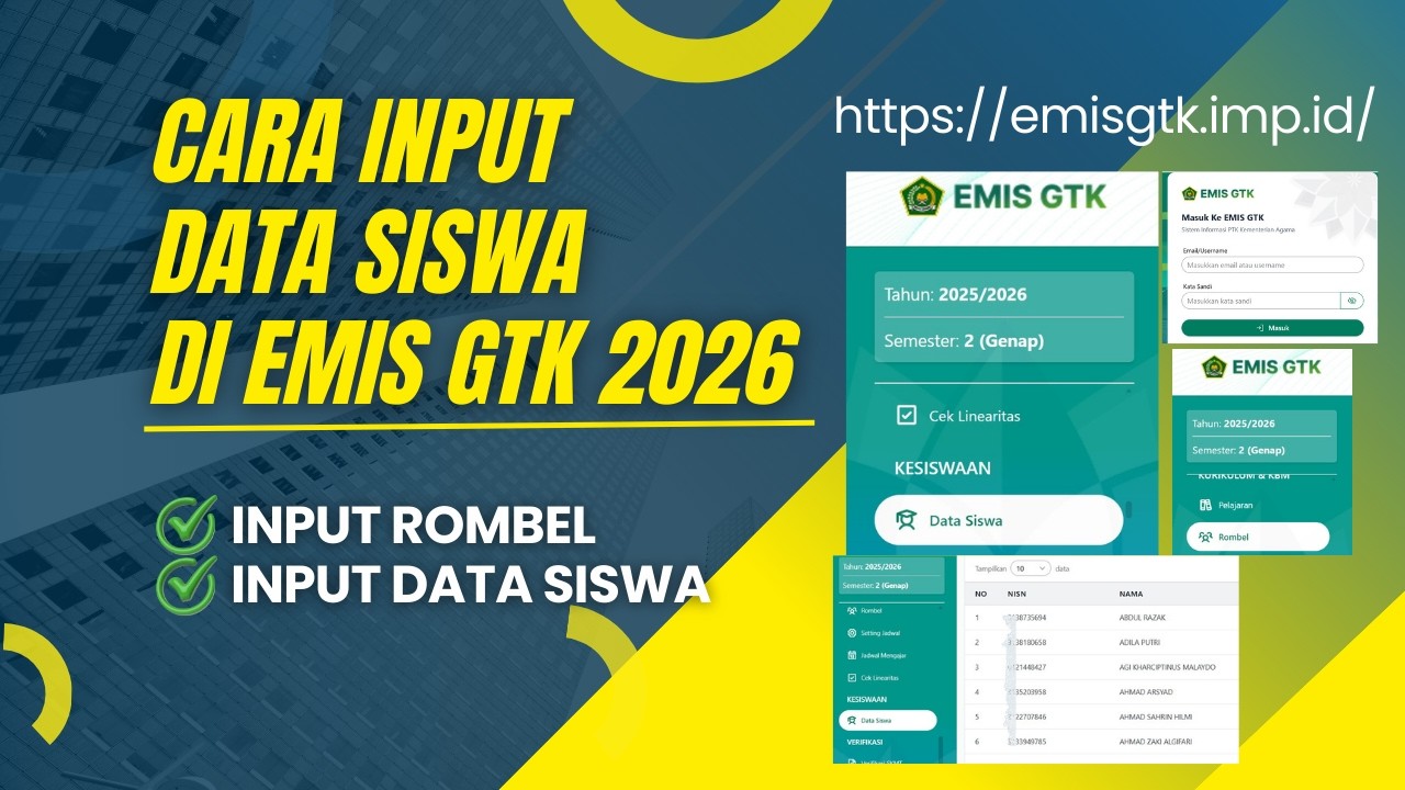 CARA MASUKAN DATA SISWA DI EMIS GTK 2026