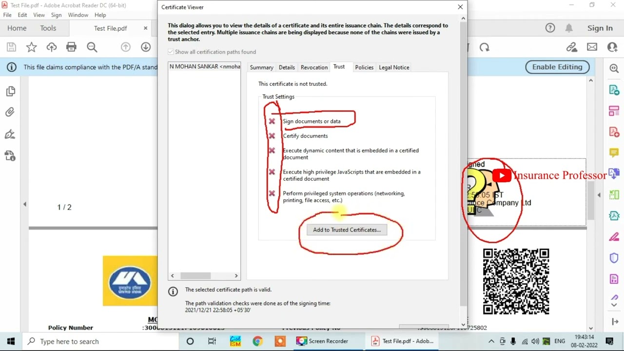 How to Validate Verified Signature in UIIC Policy | Insurance Professor