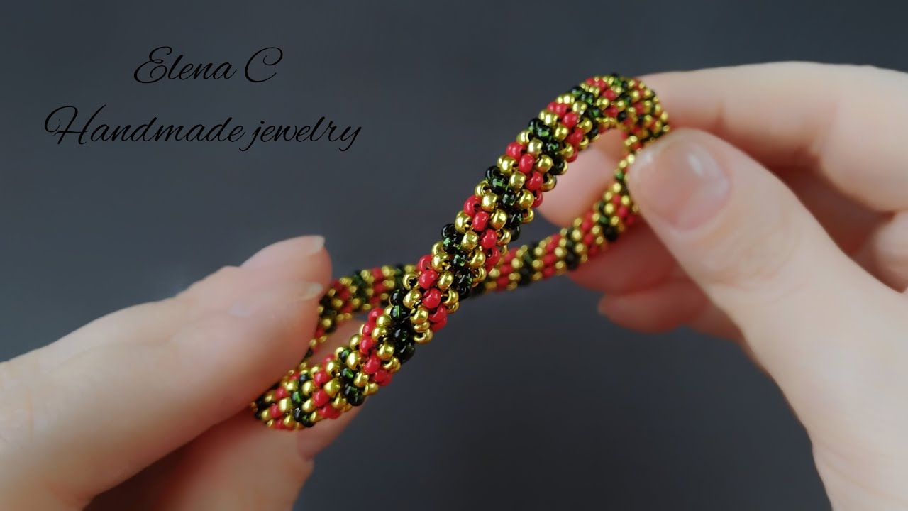 Жгут из бисера иглой Мозаичное плетение Beaded Bracelet Peyote Tutorial Beading #beadedbracelet #diy