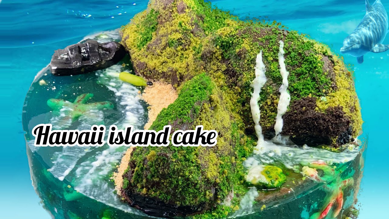 Jelly island cake / Hawaii Island Cake / Cake trend 2021 / No bake cake