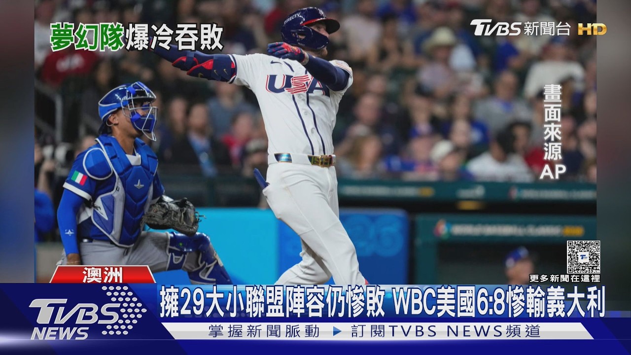 擁29大小聯盟陣容仍慘敗 WBC美國6:8慘輸義大利｜TVBS新聞網 @tvbsnews24live