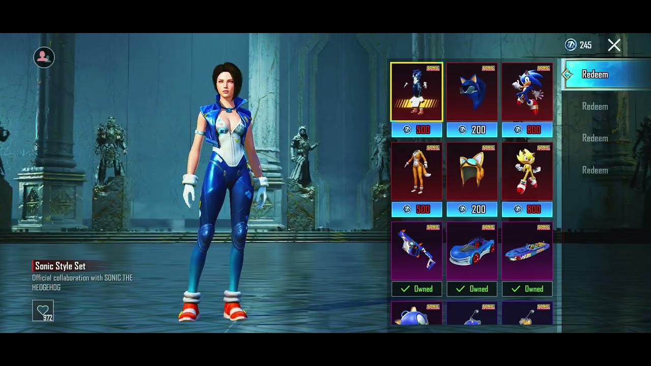 PUBG X SONIC collab lucky Spin opening 😲 Sonic style set, sonic buddy set #pubgmobile #pubg 