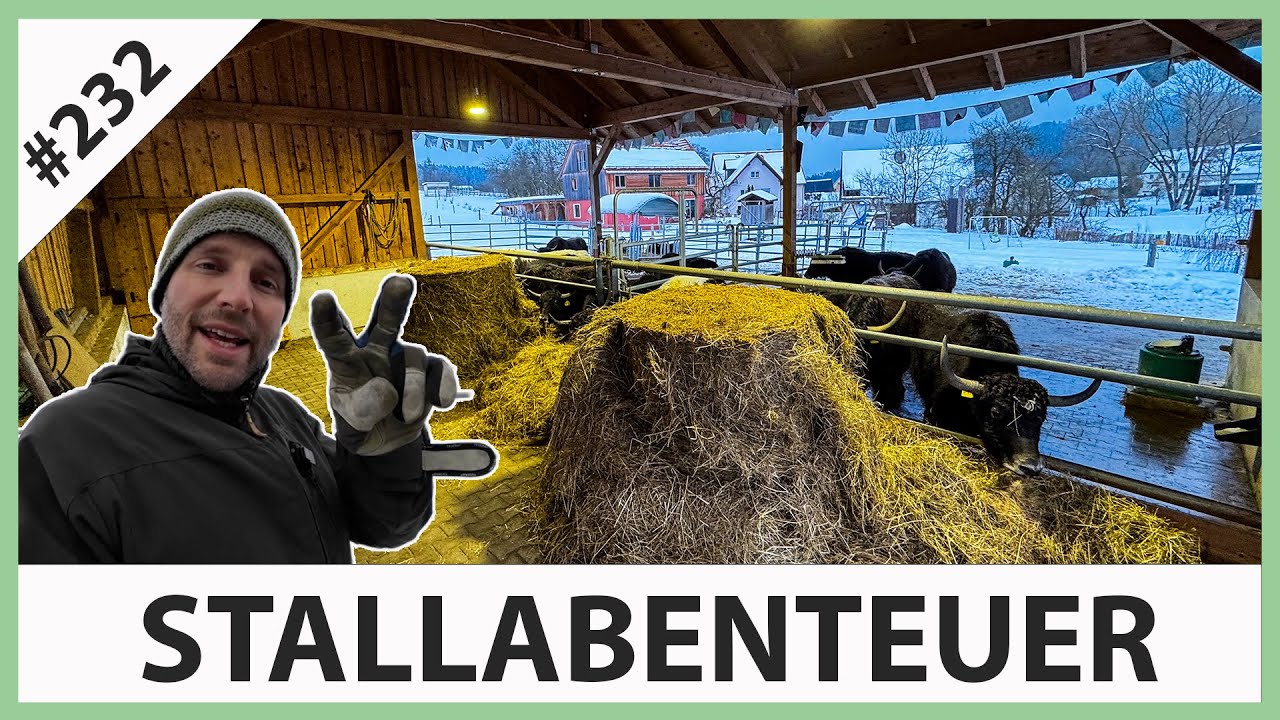 Hofgeschichten bei den Yaks - Frontlader John Deere 5070M grade biegen