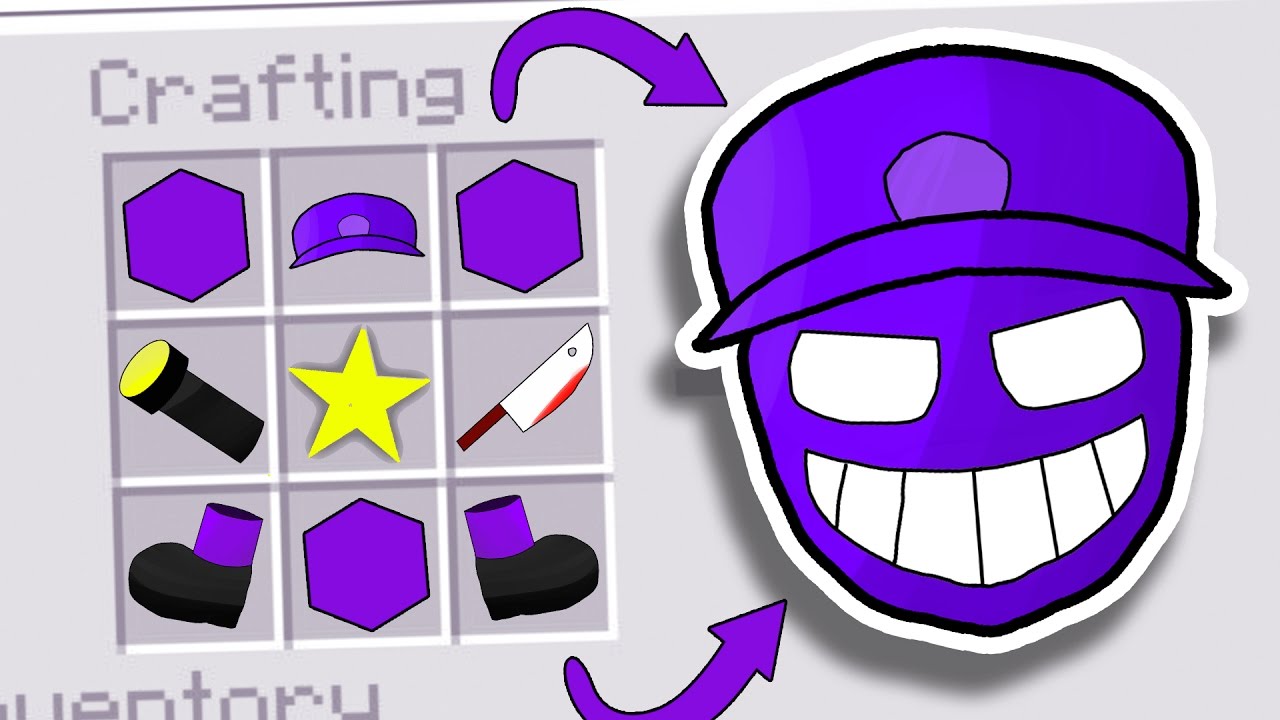 Minecraft Fnaf: Sister Location - How To Summon Purple Guy In a Crafting Table (Minecraft Roleplay)