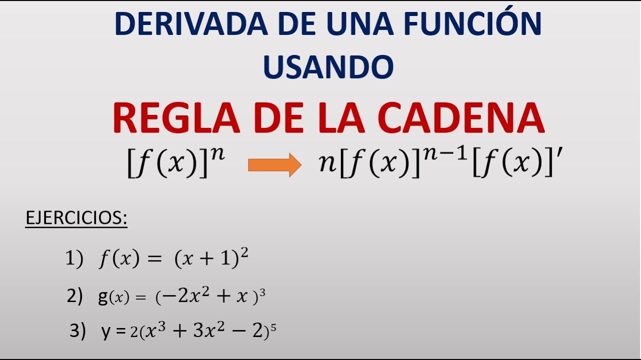 REGLA DE LA CADENA / DERIVADA DE UNA FUNCIÓN COMPUESTA
