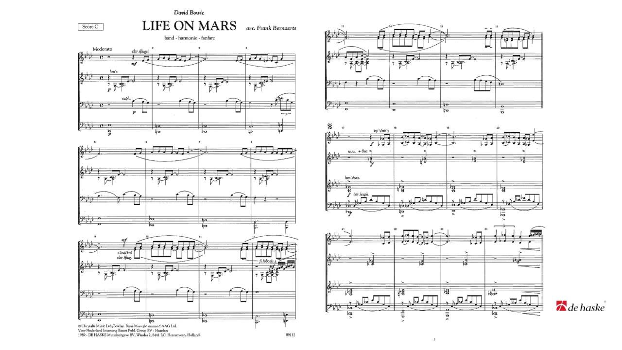 Life on Mars – David Bowie, arr. Frank Bernaerts
