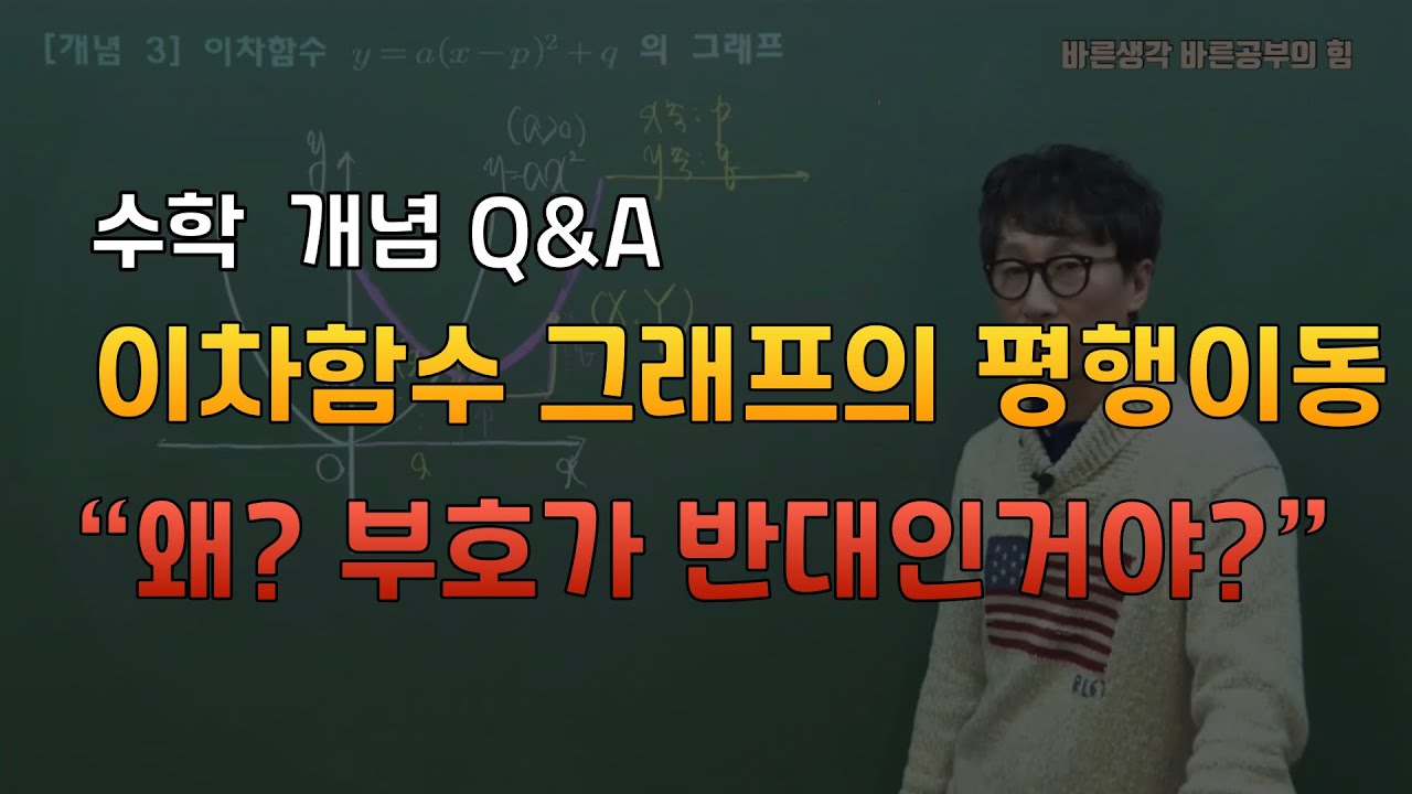 왜 부호가 반대야? 이차함수 그래프 평행이동 헷갈림 끝!