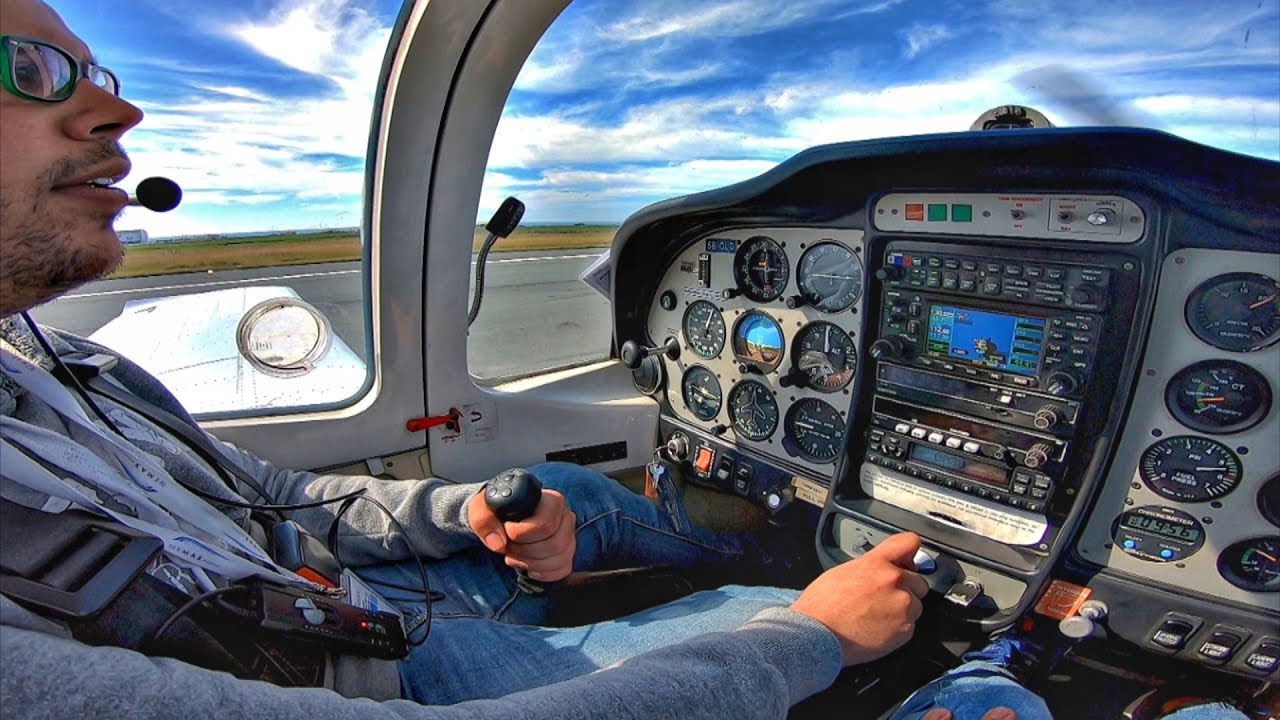 Tecnam P2002 SCENIC Departure from Paphos | Cockpit Takeoff & ATC | GoPro 7
