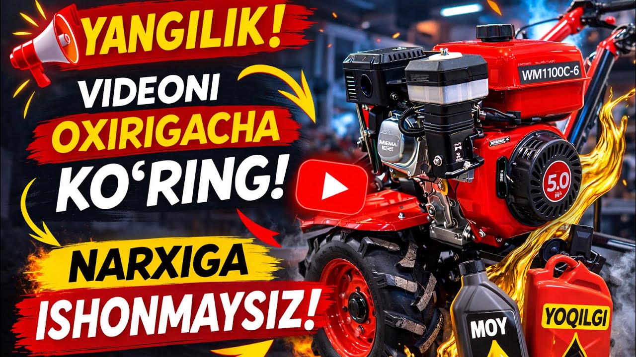 🚨🔥 YANGI XIZMAT! 🚜 Motokultivator Moy 🛢 + Yoqilg‘i ⛽ Narx Ichida⁉️ 😳
