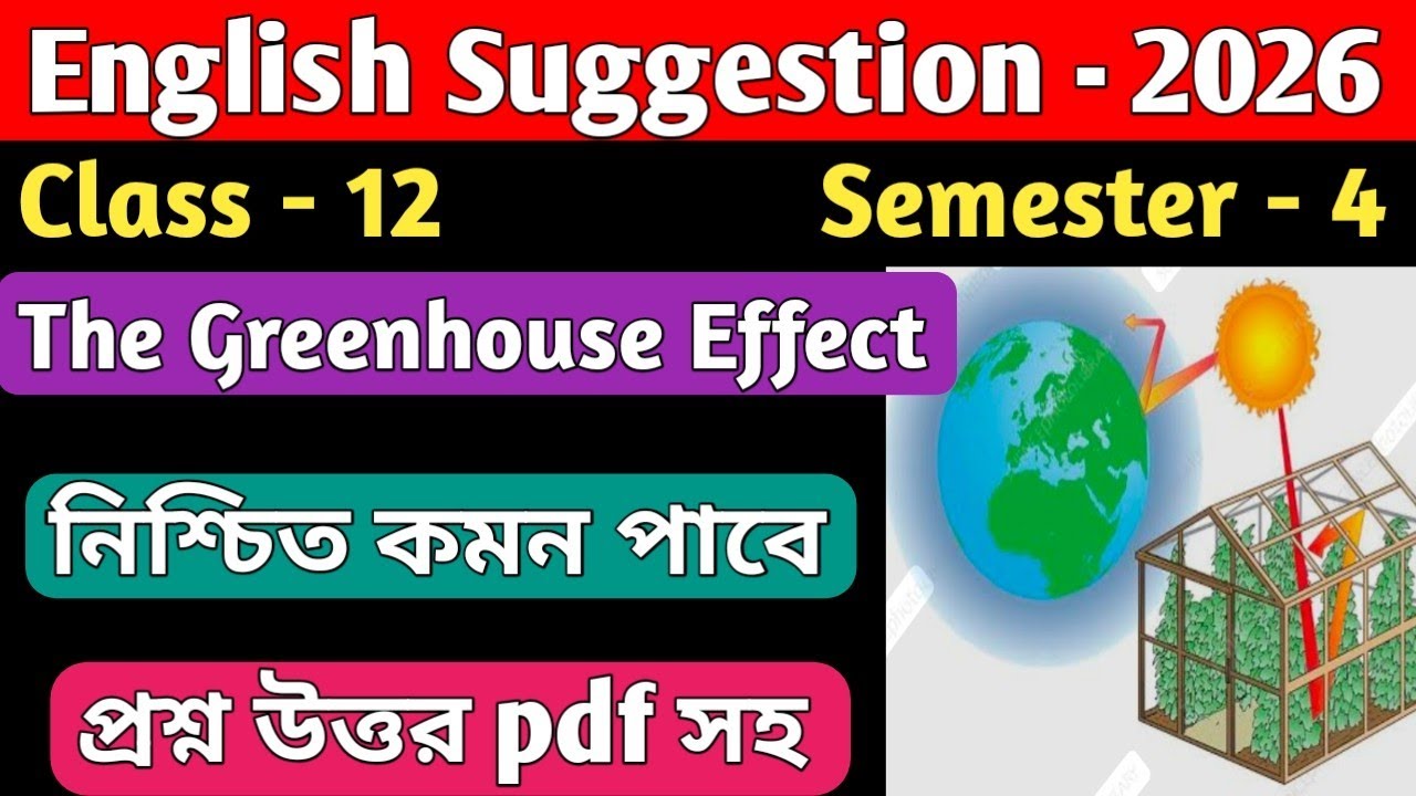 Class - 12, Semester - 4, English Suggestion - 2026/'The Greenhouse Effect' by Carl Dennis 