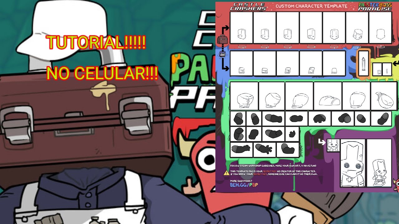 TUTORIAL!!!como fazer o seu próprio personagem na nova dlc do castle crashers no seu celular!!!!!!
