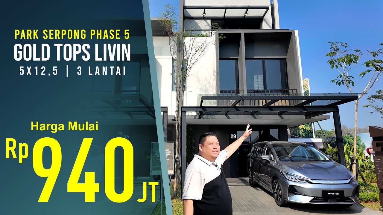 RUMAH 3 LANTAI HANYA MULAI 940 JUTA SAJA CUMA DI PARK SERPONG TAHAP 5 GOLD TOPS LIVIN (5x12,5)