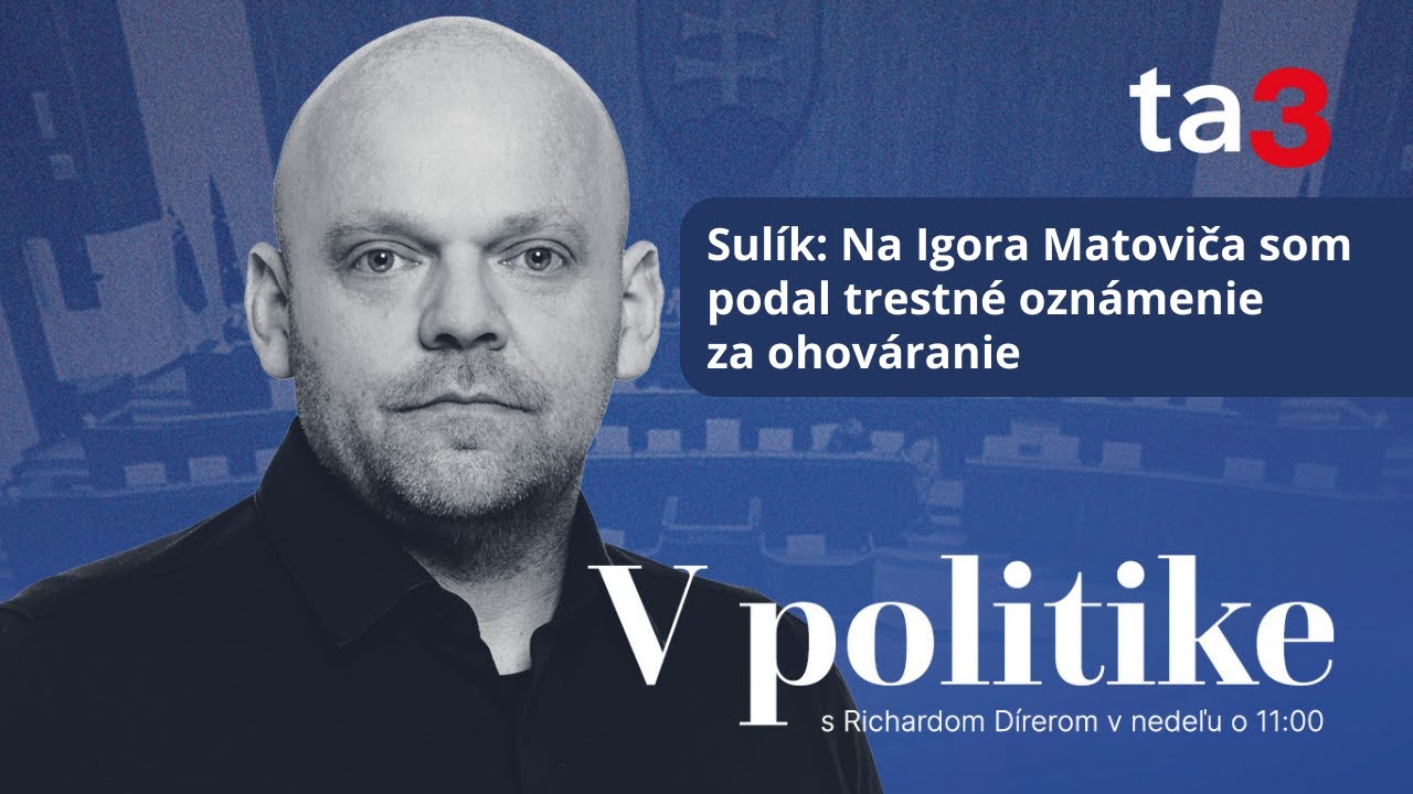 Richard Sulík: Na Igora Matoviča som podal trestné oznámenie za ohováranie