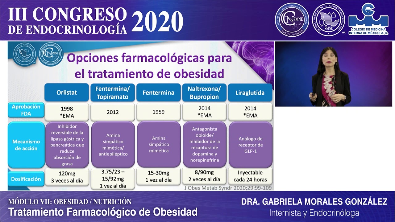 Dra. Gabriela Morales González, Tratamiento farmacológico para obesidad.