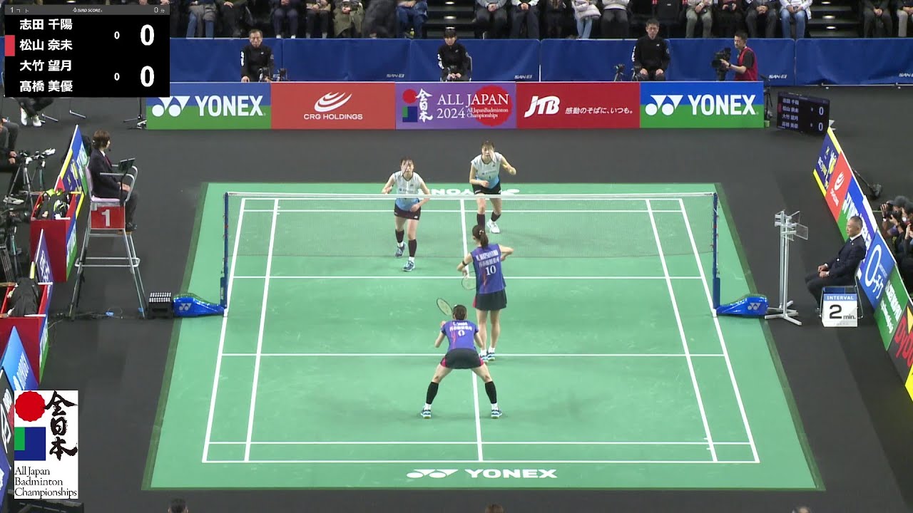 【総合2024】女子ダブルス準決勝｜志田千陽／松山奈未（再春館製薬所）vs 大竹望月／髙橋美優（BIPROGY）