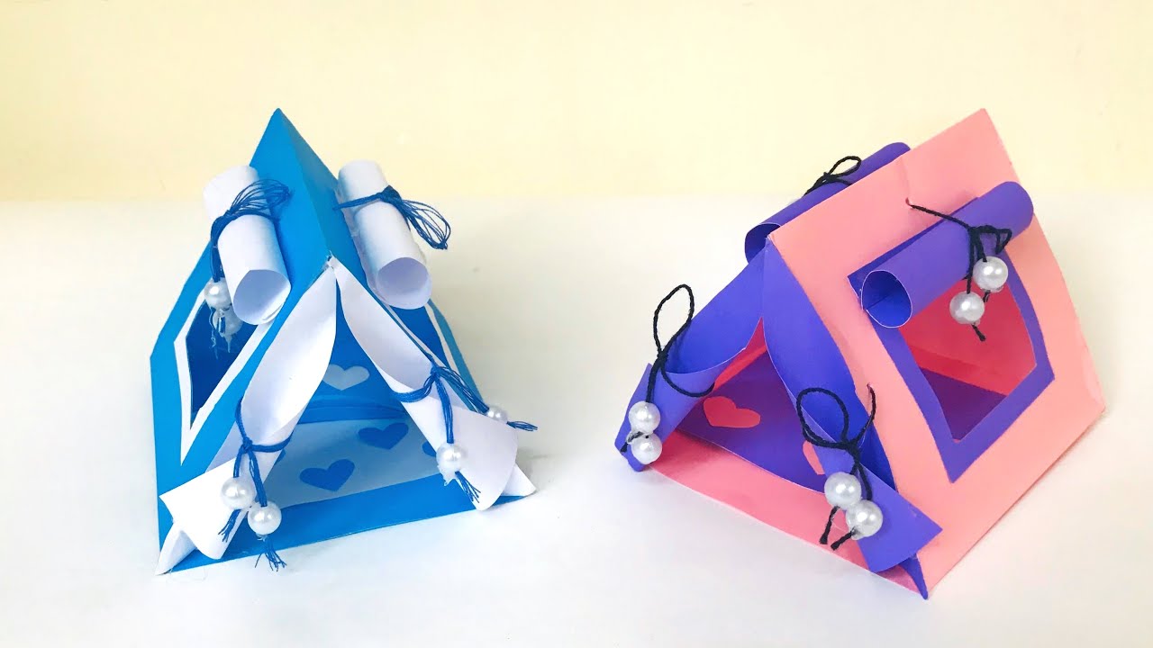 How to make Mini Paper Tent house/DIY mini Tent house/craft ideas
