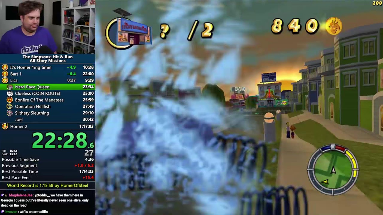 Simpsons: Hit & Run All Story Missions Speedruns for 1:16