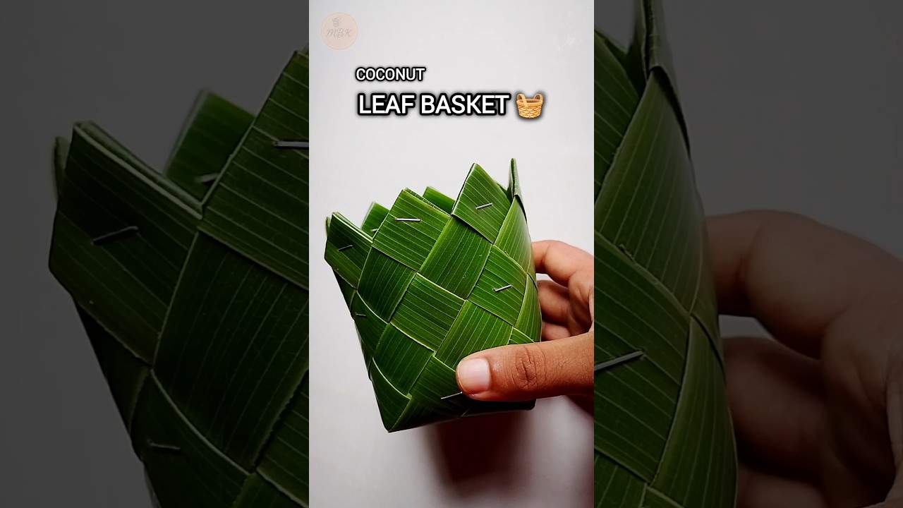 Coconut Leaf Basket 🧺 | Handmade Nature Craft Idea 🌿 #shorts