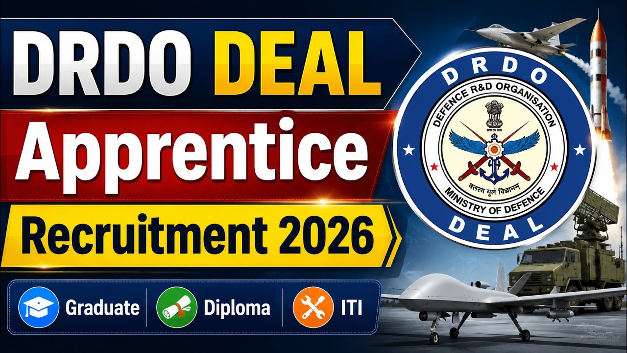 DRDO- Defence Electronics Applications Laboratory Graduate,Diploma,ITI Apprentice Recruitment 2026