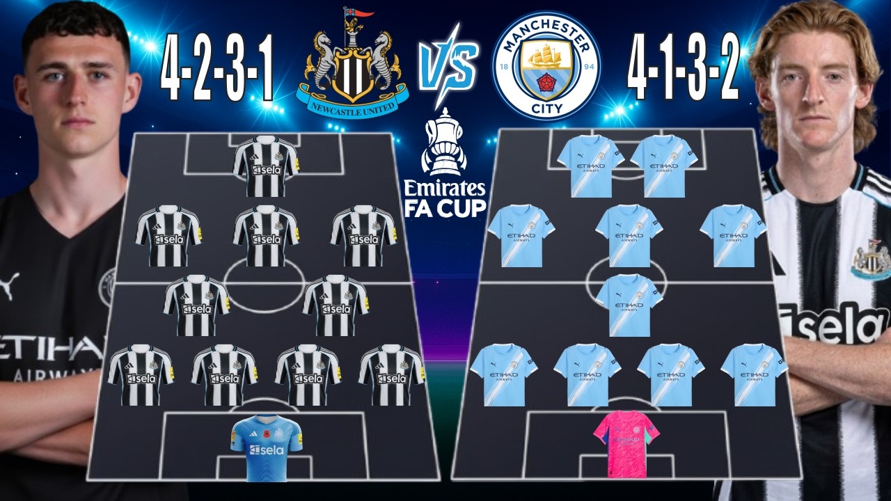 🚨 NEWCASTLE VS MAN CITY: HEAD TO HEAD PREDICTED LINEUP 🔥 FA CUP ROUND 5 (2025/26)