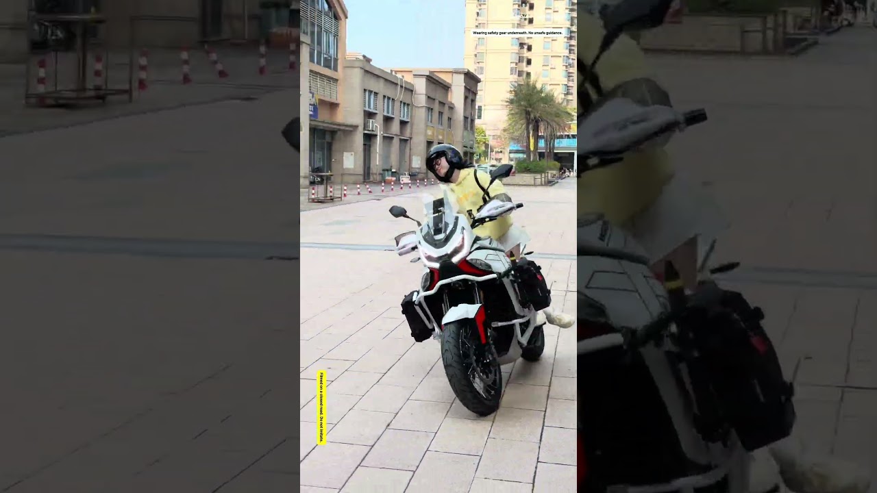 Tiny Rider, Tall ADV—Side-Saddle Start & Right Turn #motogirl #advrider #motorcycl