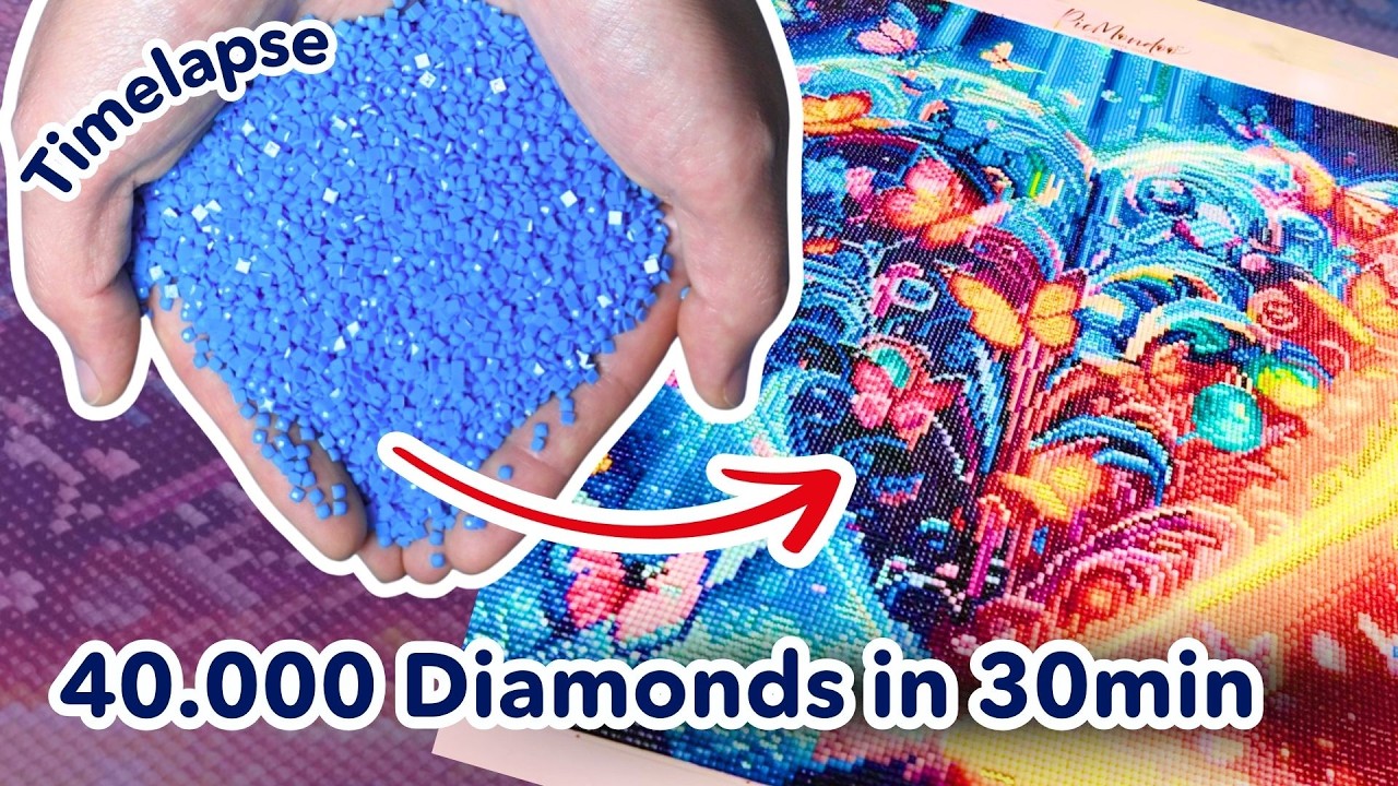 What Diamond Painting with 40.000 Diamonds looks like (Speed Painting Time lapse) 💎 NO VOICE