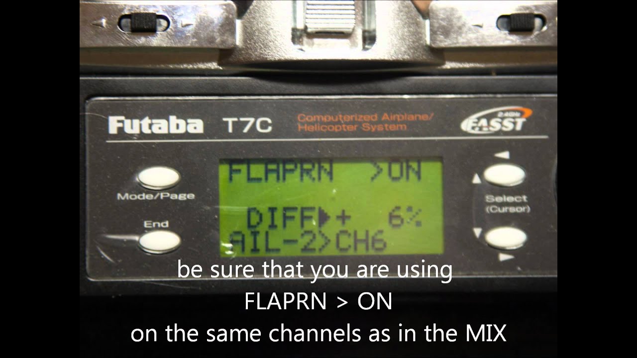 futaba T7C settings triple rates settings
